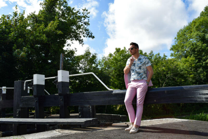 Pink Suit and Print Shirt