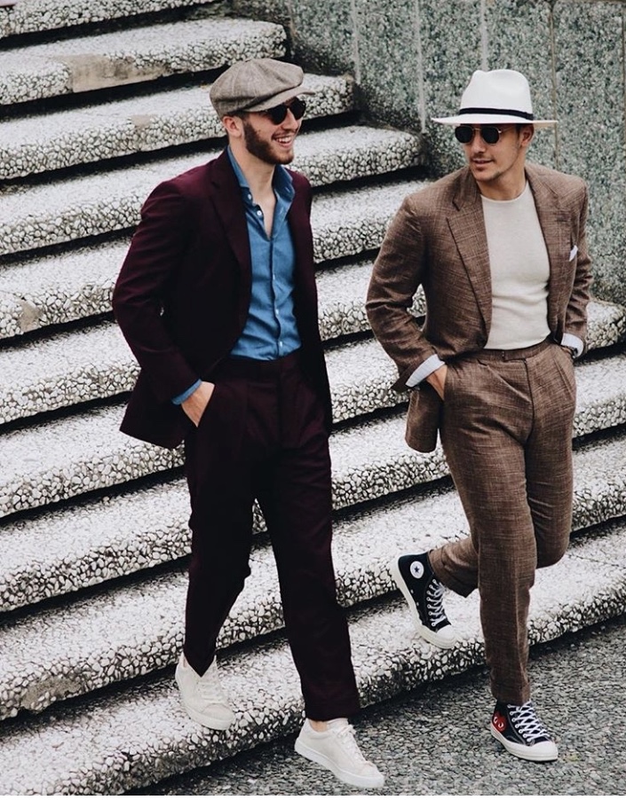 Pitti Uomo Style Suits and Trainers